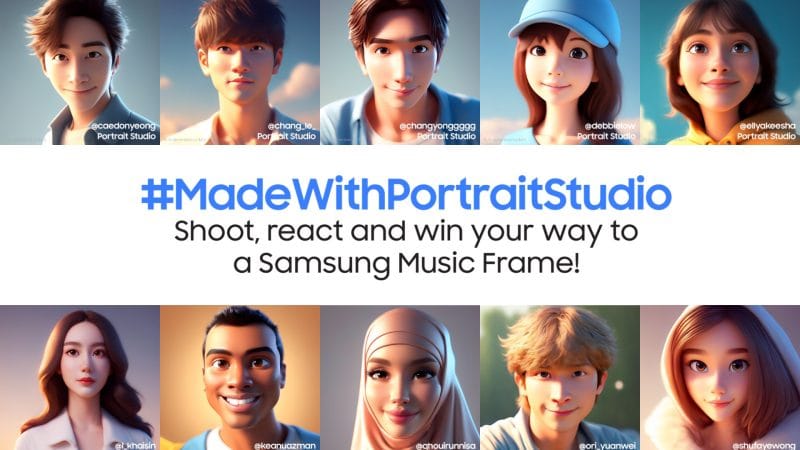 Stand a Chance to Win a Personalised Samsung Music Frame with Your Reaction to Your Portrait Studio Picture!