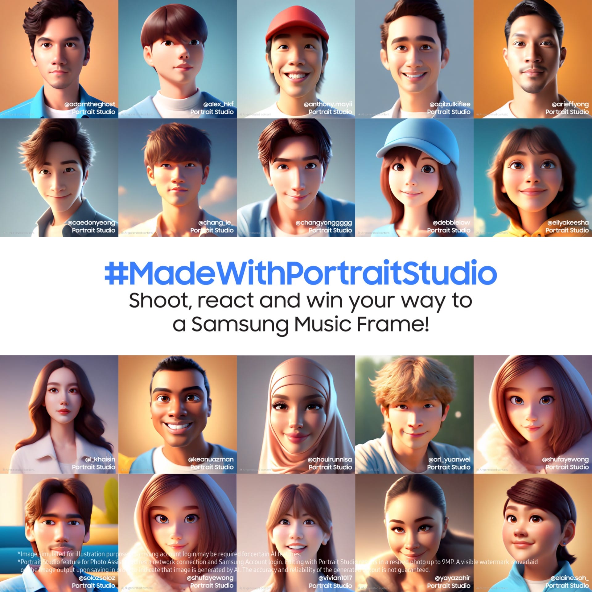 Stand a Chance to Win a Personalised Samsung Music Frame with Your Reaction to Your Portrait Studio Picture!