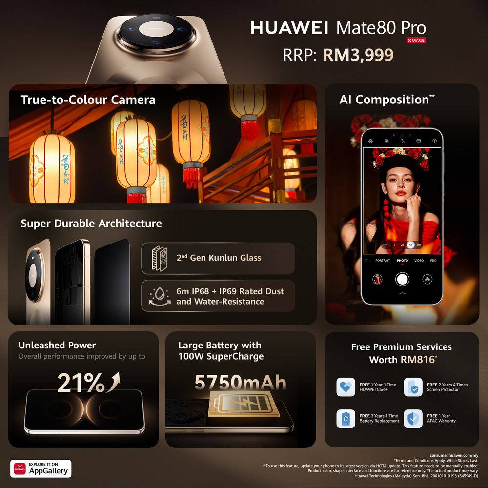 LAST CHANCE TO SECURE YOUR HUAWEI MATE 80 PRO NOW WITH REWARDS WORTH OVER RM2,000 AS HUAWEI MATE 80 PRO PRE-ORDERS DRAW TO A CLOSE
